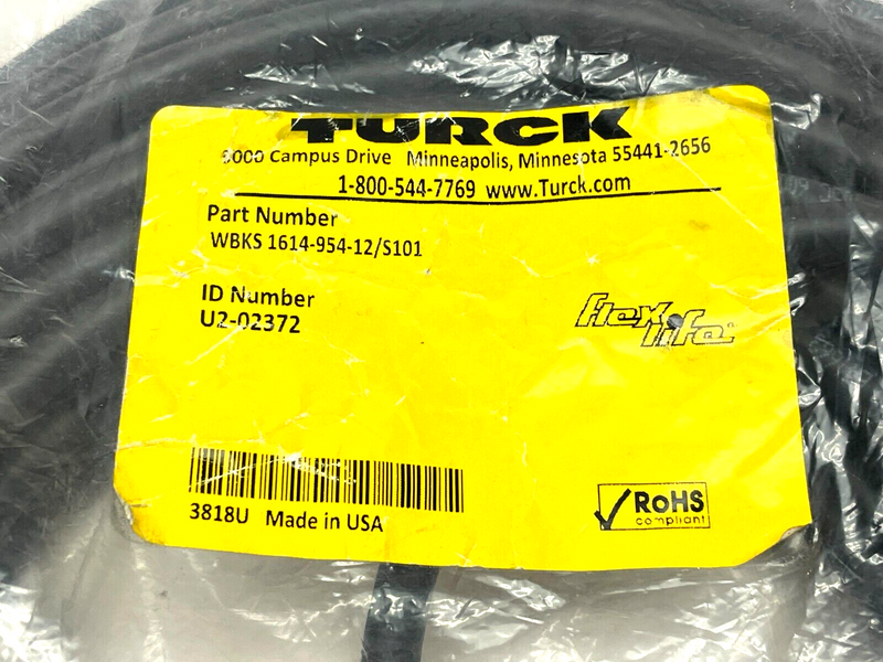 Turck WBKS 1614-954-12/S101 Single-Ended Quick Disconnect Cordset U2-02372 - Maverick Industrial Sales