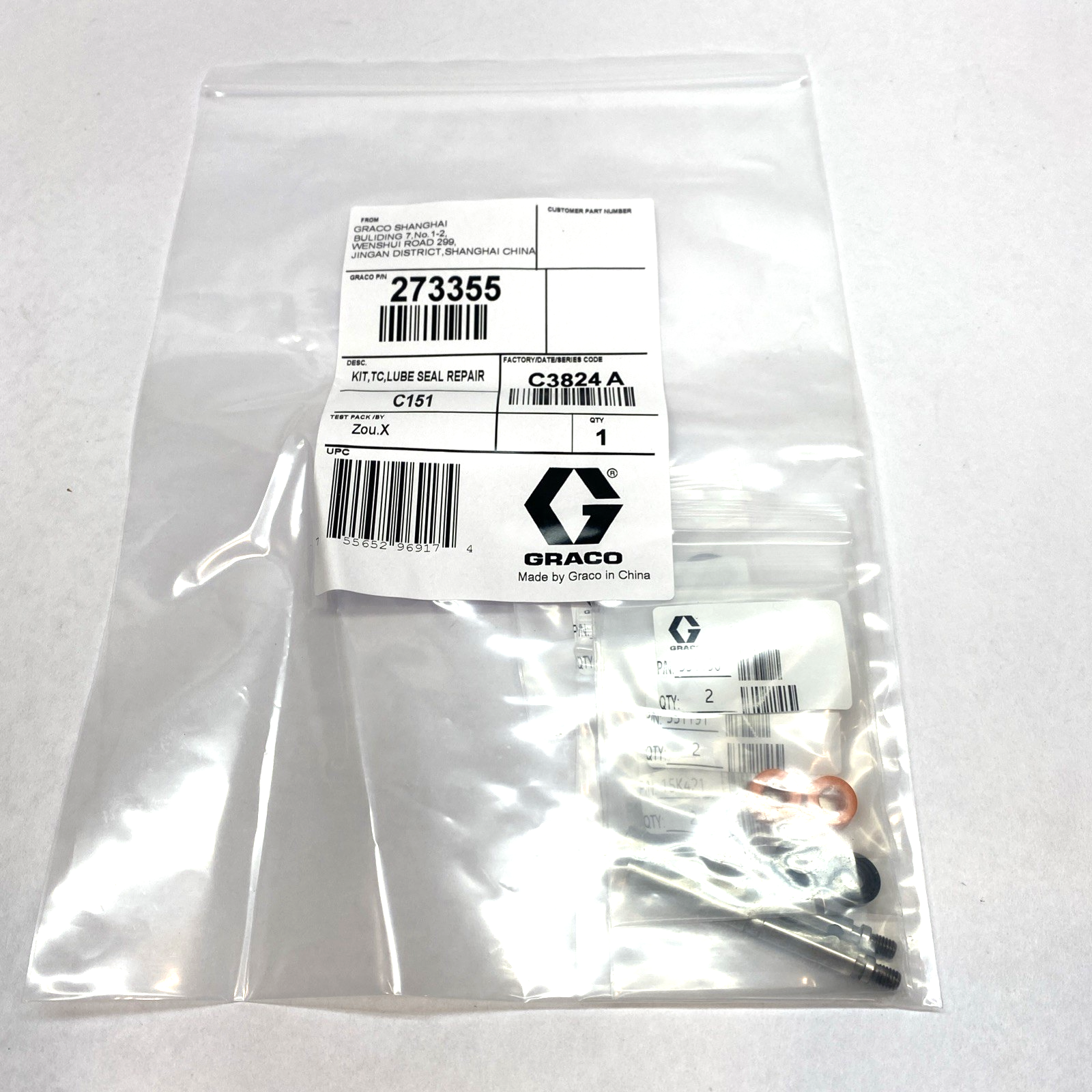 Graco 273355 Lube Seal Repair Kit - New – Open box - Maverick Industrial Sales