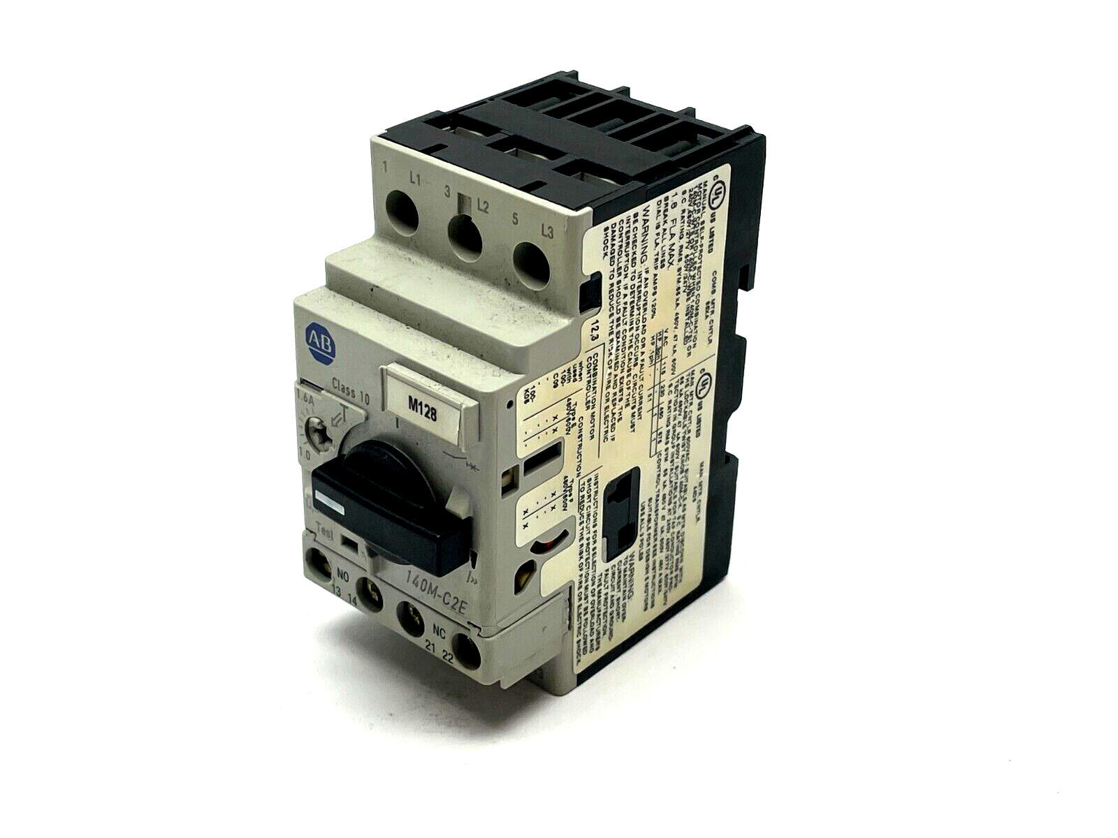 Allen Bradley 140M-C2E-B16 Ser. C Motor Starter w/ 140M-C-AFA11 Aux Contact - Used - Maverick Industrial Sales