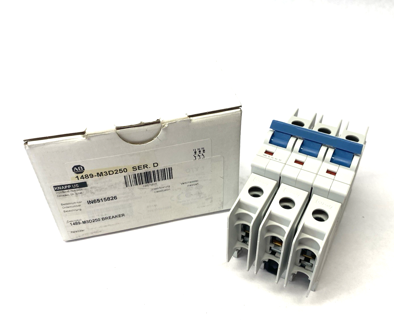 Allen Bradley 1489-M3D250 Ser. D Miniature Circuit Breaker 25A 3-Pole, D-Curve - Maverick Industrial Sales