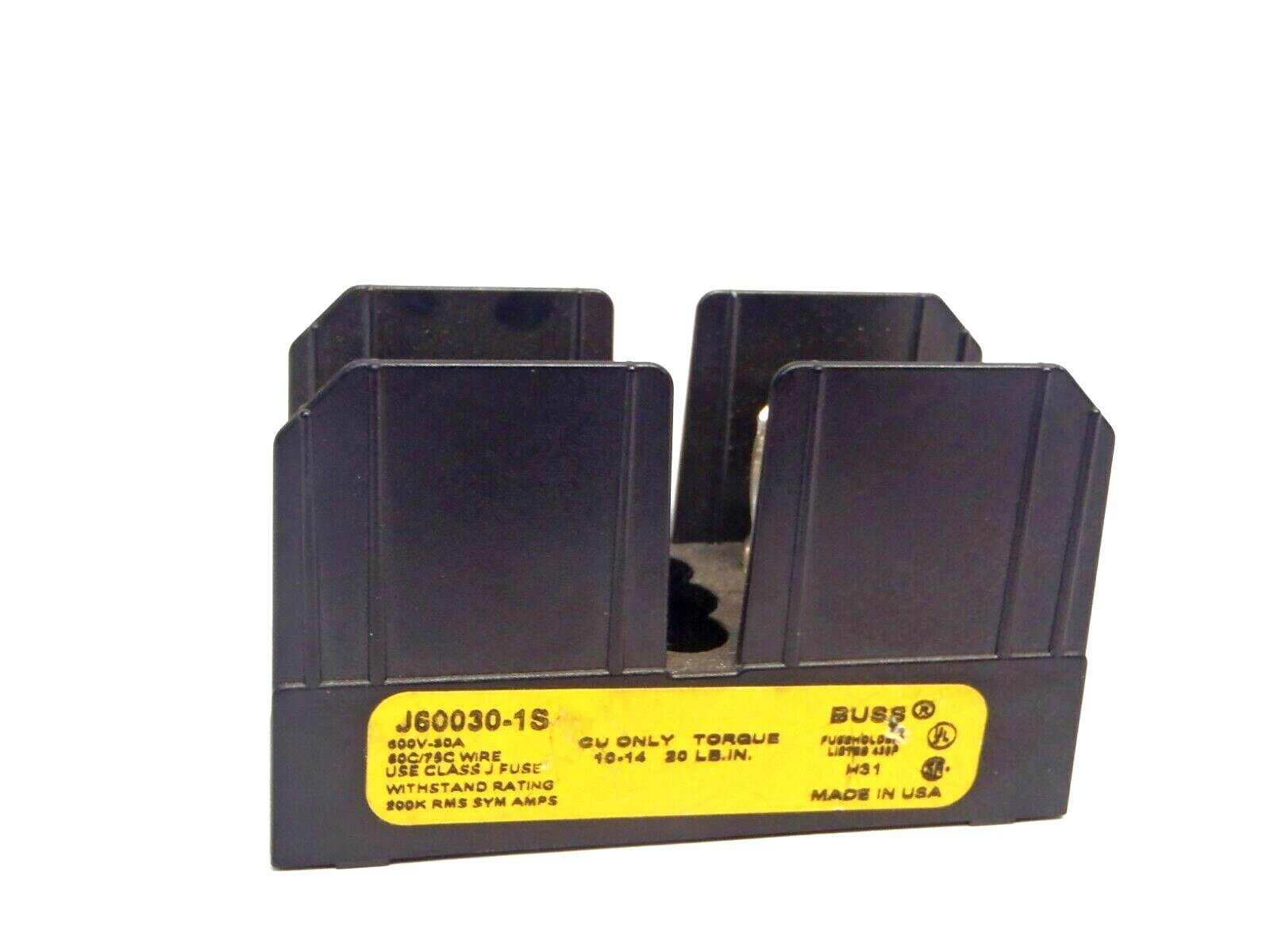 J60030-1S | Bussmann Fuse Holder 1-Pole Class J 600V - Used - Maverick Industrial Sales