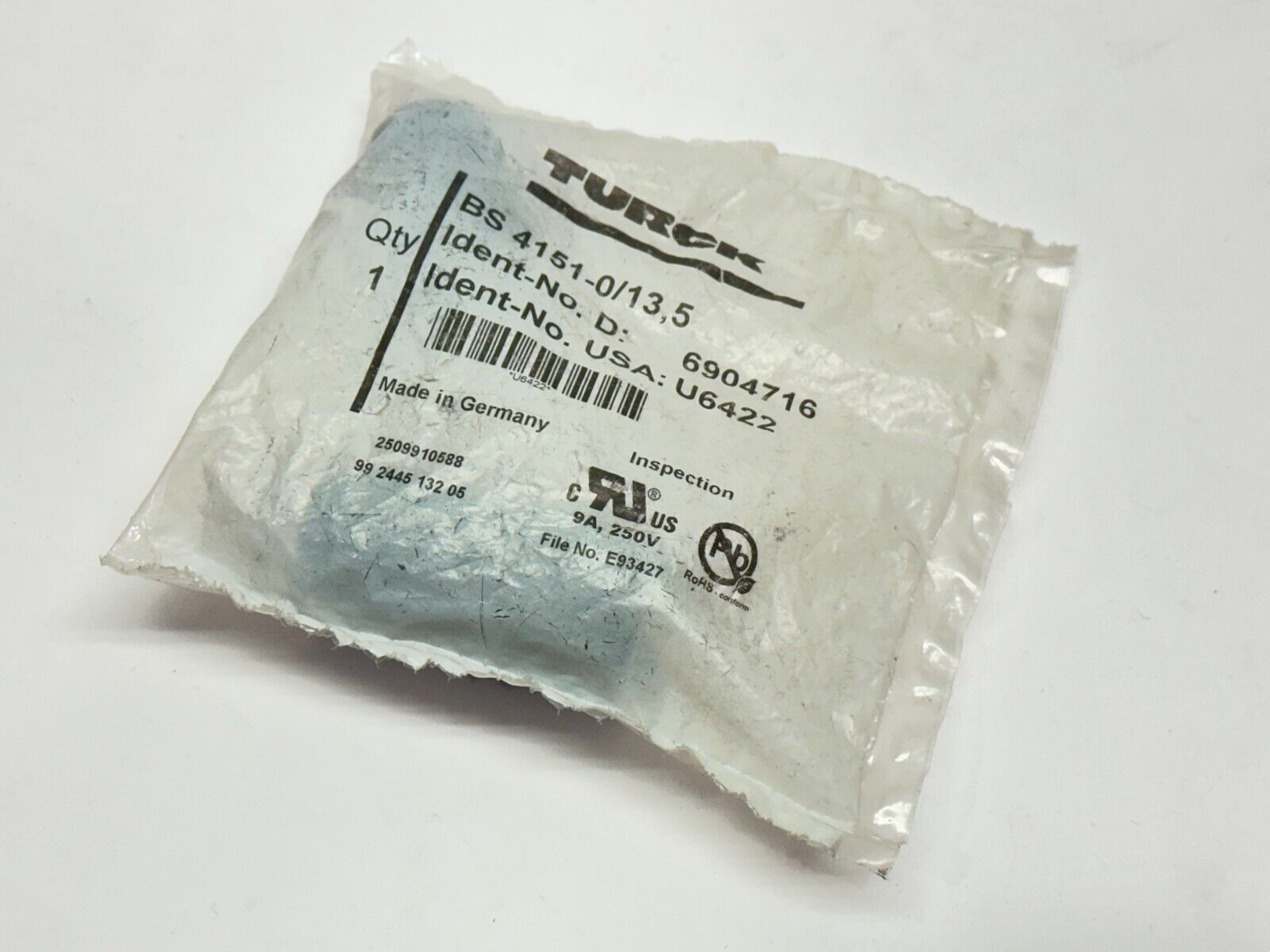 BS 4151-0/13,5 | Turck Field Wireable Connector Female 7/8" Straight 5-Pin U6422 - New - Maverick Industrial Sales