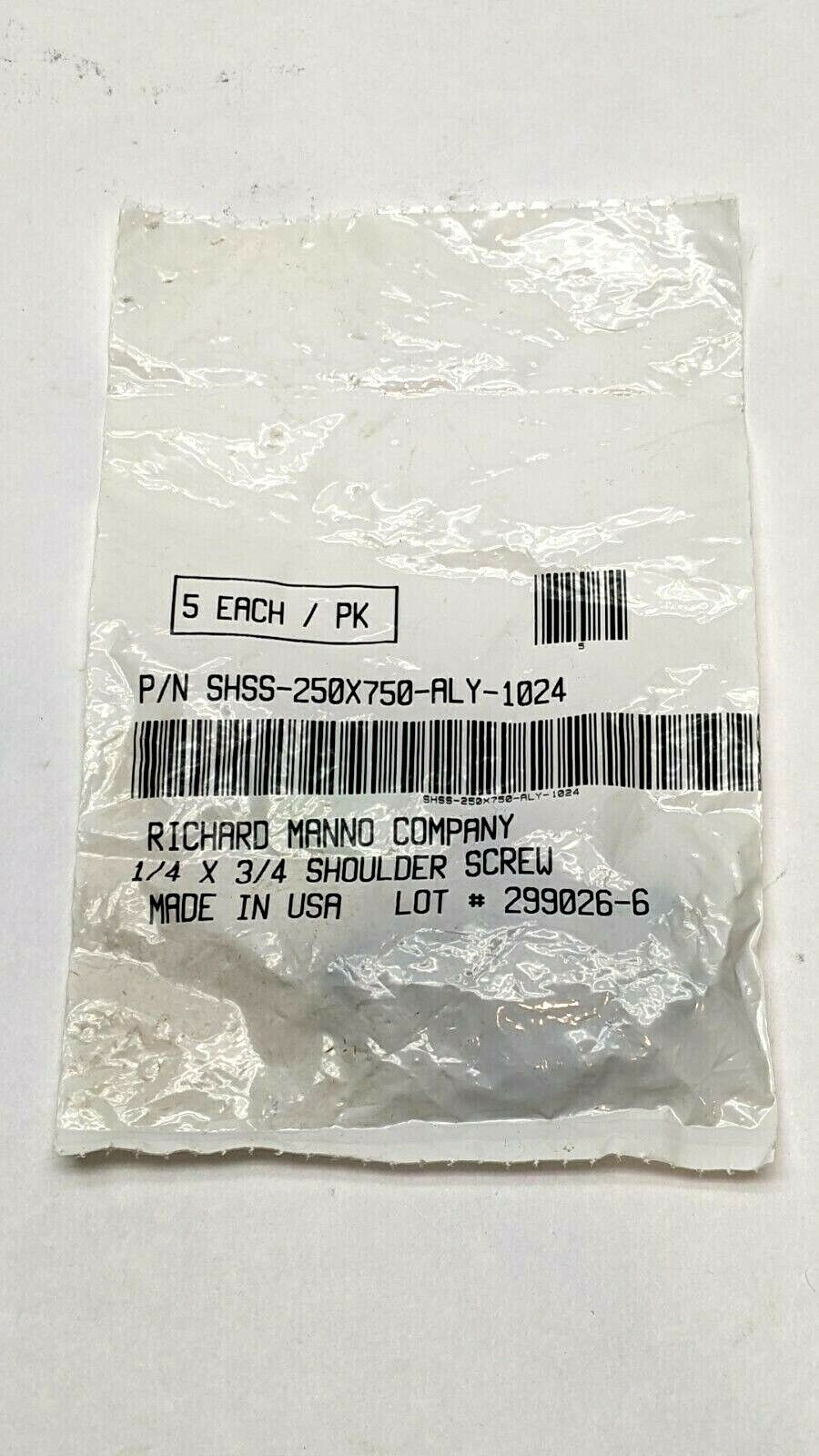 SHSS-250x750-ALY-1024 | Richard Manno SHSS-250X750-ALY-1024 Shoulder Screw LOT OF 5 - New - Maverick Industrial Sales