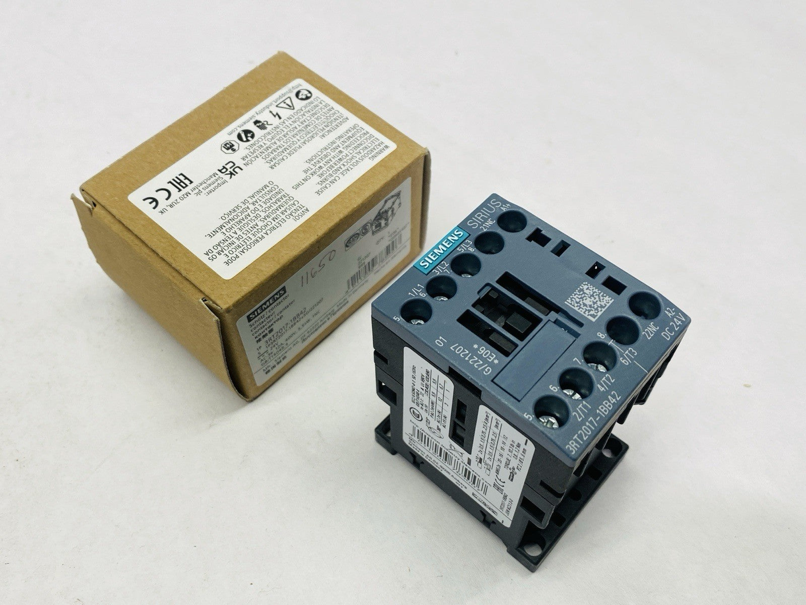 Siemens 3RT2017-1BB42 Power Contactor 3-Pole 12A 5.5kW 400V 24VDC - Maverick Industrial Sales