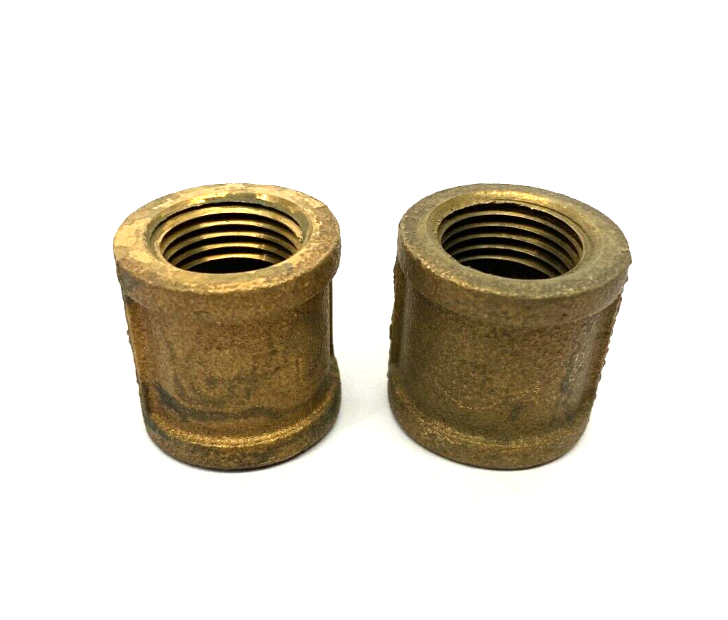 Bronze Female Pipe Nipple Adapter Fitting 1/2" to 1/2" FNPT LOT OF 2 - Maverick Industrial Sales