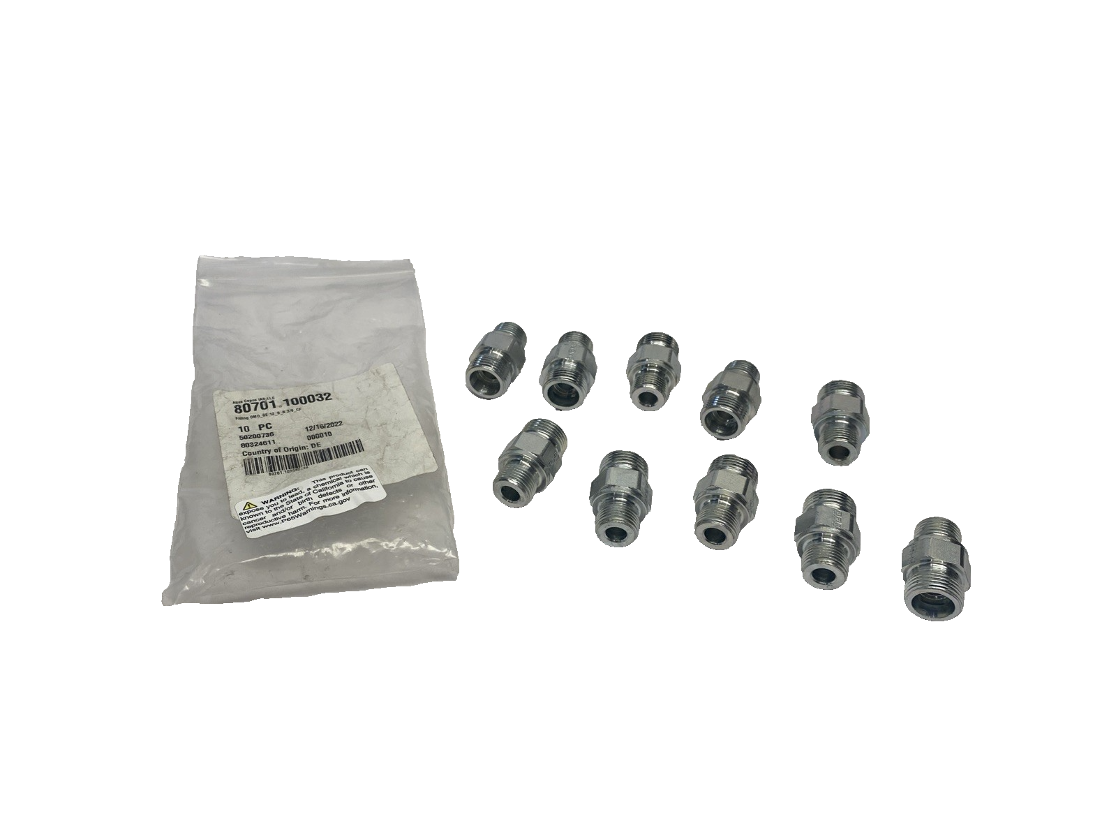 Atlas Copco 80701.100032 Male Straight Adapter 3/8" BSPP, GE12SR3/8CF 10-PACK - Maverick Industrial Sales