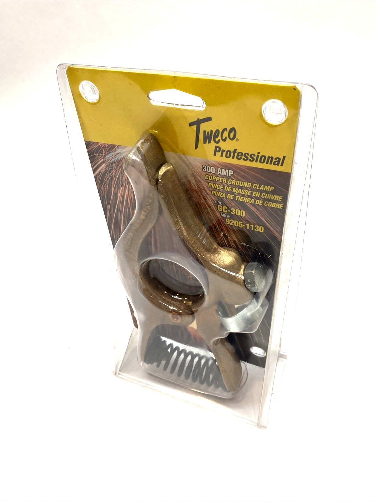 GC-300 | Tweco 300A Copper Ground Clamp Ball-Point Thru 3/0 8.5" - New - Maverick Industrial Sales