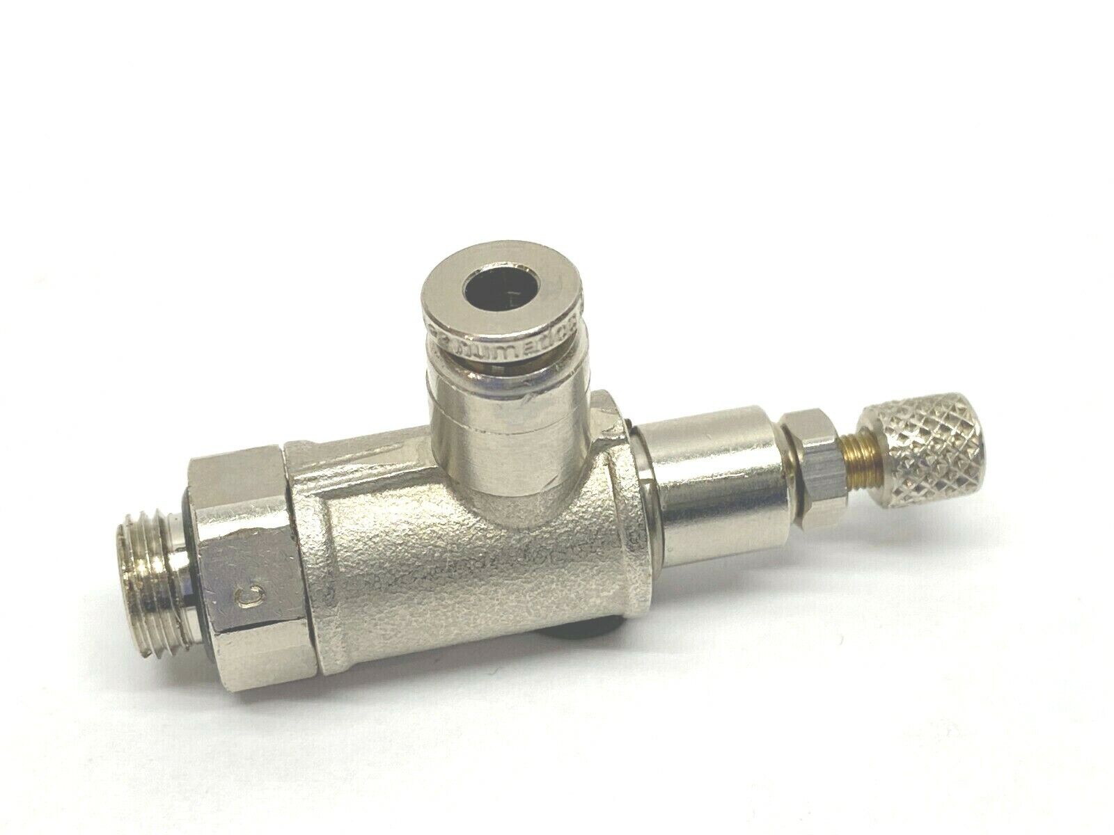 Numatics Knob Adjust Pneumatic Flow Control 1/4" Male x 5/32" PTC - Maverick Industrial Sales