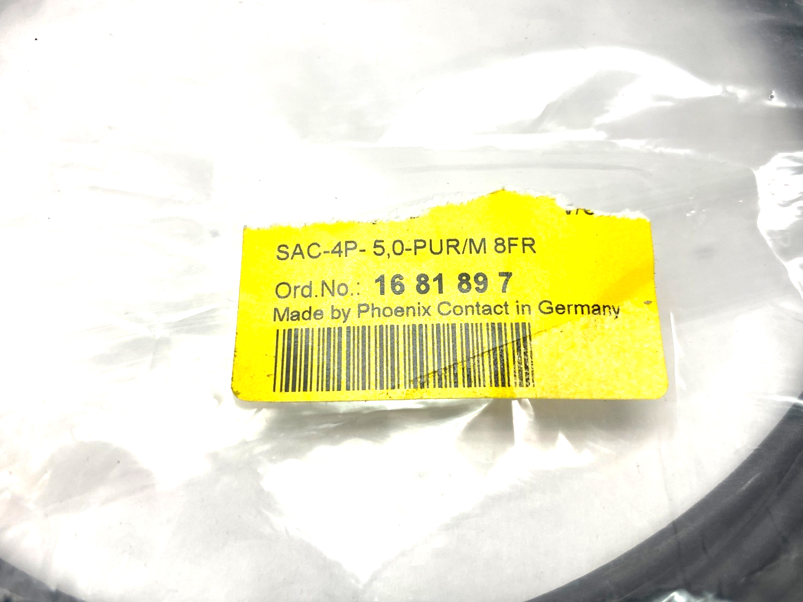 Phoenix Contact SAC-4P-5,0-PUR/M 8FR Single Ended Cordset 4-Pos. 5m 1681897 - New – Open box - Maverick Industrial Sales