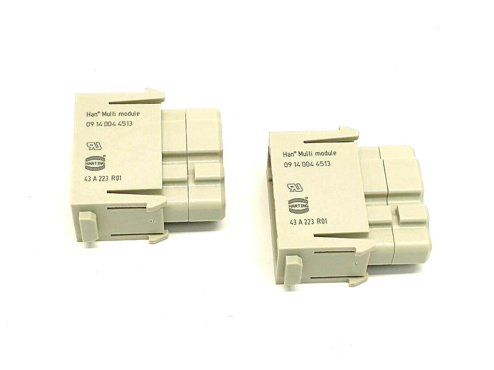 09 14 004 4513,09140044513 | Harting 09140044513 Han Multi Module 4-Contact Female Connector Insert LOT OF 2 - New – Open Box - Maverick Industrial Sales
