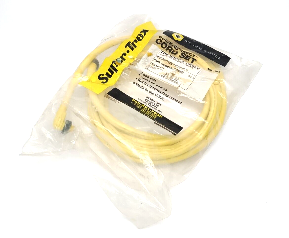 TPC CL25F08M005 Super-Trex Quick-Connect Corset 5P M/F ST/90 EXT. 5M - New - Maverick Industrial Sales
