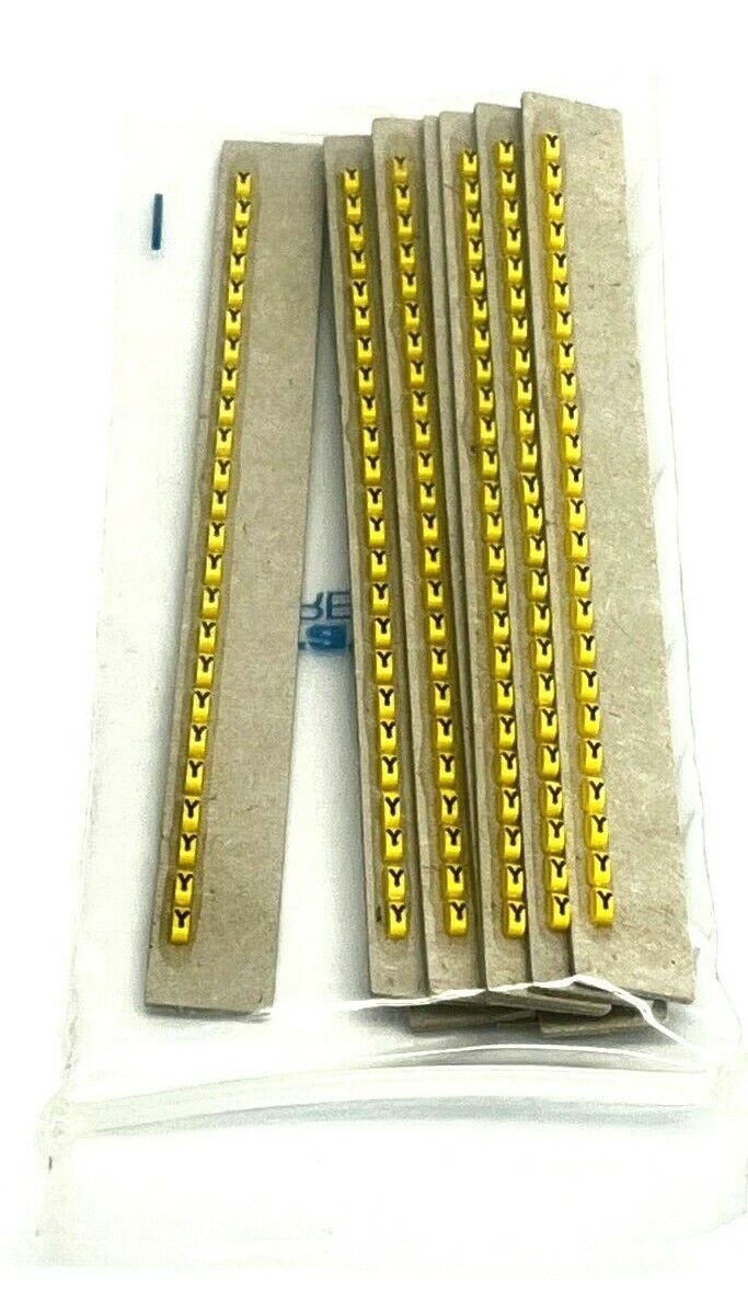 117 | Grafoplast Wire Markers Y Black on Yellow 10 Strips - New - Maverick Industrial Sales