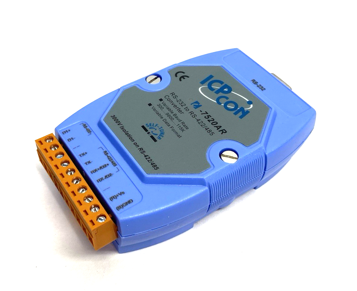 I-7520AR | ICP DAS RS-232 to RS-422/RS-485 Converter, DIN Mount - Used - Maverick Industrial Sales
