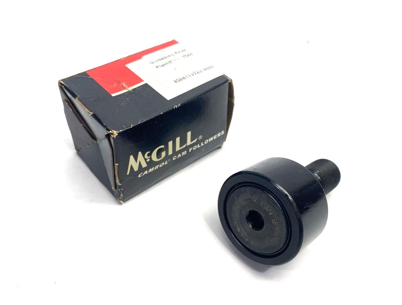 CF 1 3/4 SB | McGill Cam Follower Bearing 1-3/4" Roller Dia. x 1" Wide, 3/4" Stud - New – Open box - Maverick Industrial Sales