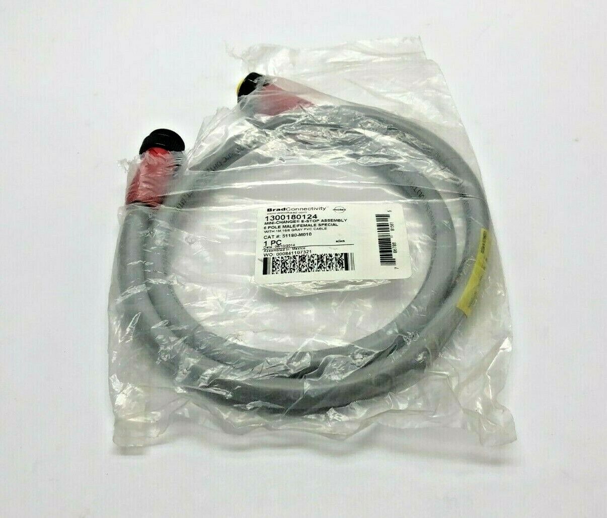 Molex BradConnectivity 1300180124 E-Stop Assembly Cable, 51180-M010 - New – Open box - Maverick Industrial Sales