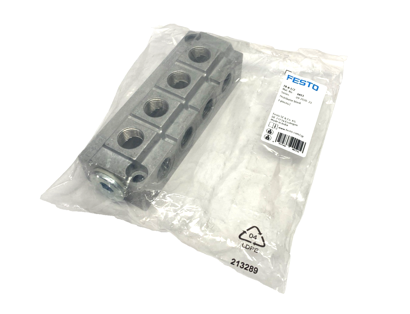 Festo FR-8-1/2 Distributor Block G 3/4 Inlet G 1/2 Outlet 6411 - Maverick Industrial Sales
