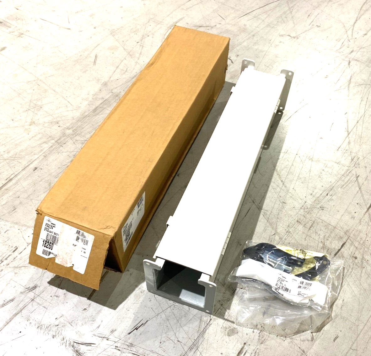 Hoffman F44L24 Straight Wireway Section Lay-In Hinged Cover 4" x 4" x 24" White - New - Maverick Industrial Sales