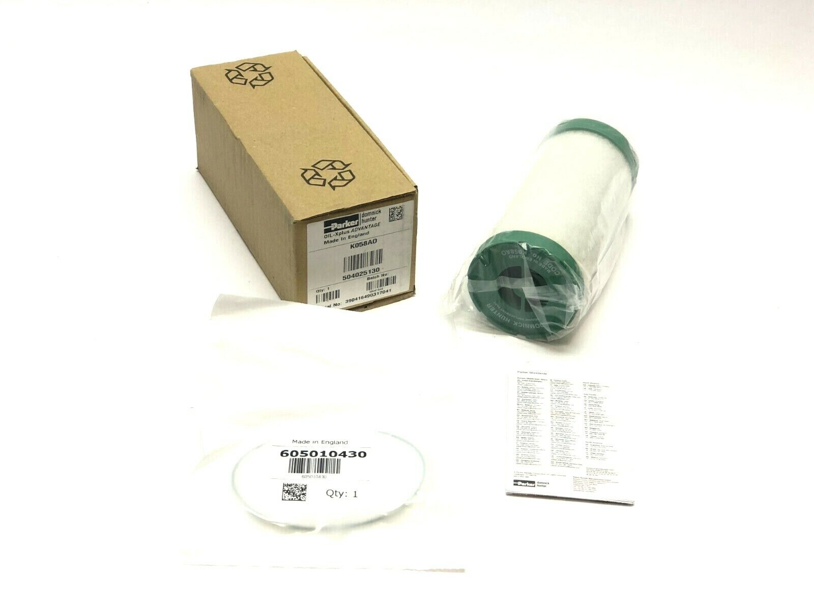 Parker K058AO OIL-Xplus Genuine Replacement Compressed Air Filter Element - New – Open box - Maverick Industrial Sales