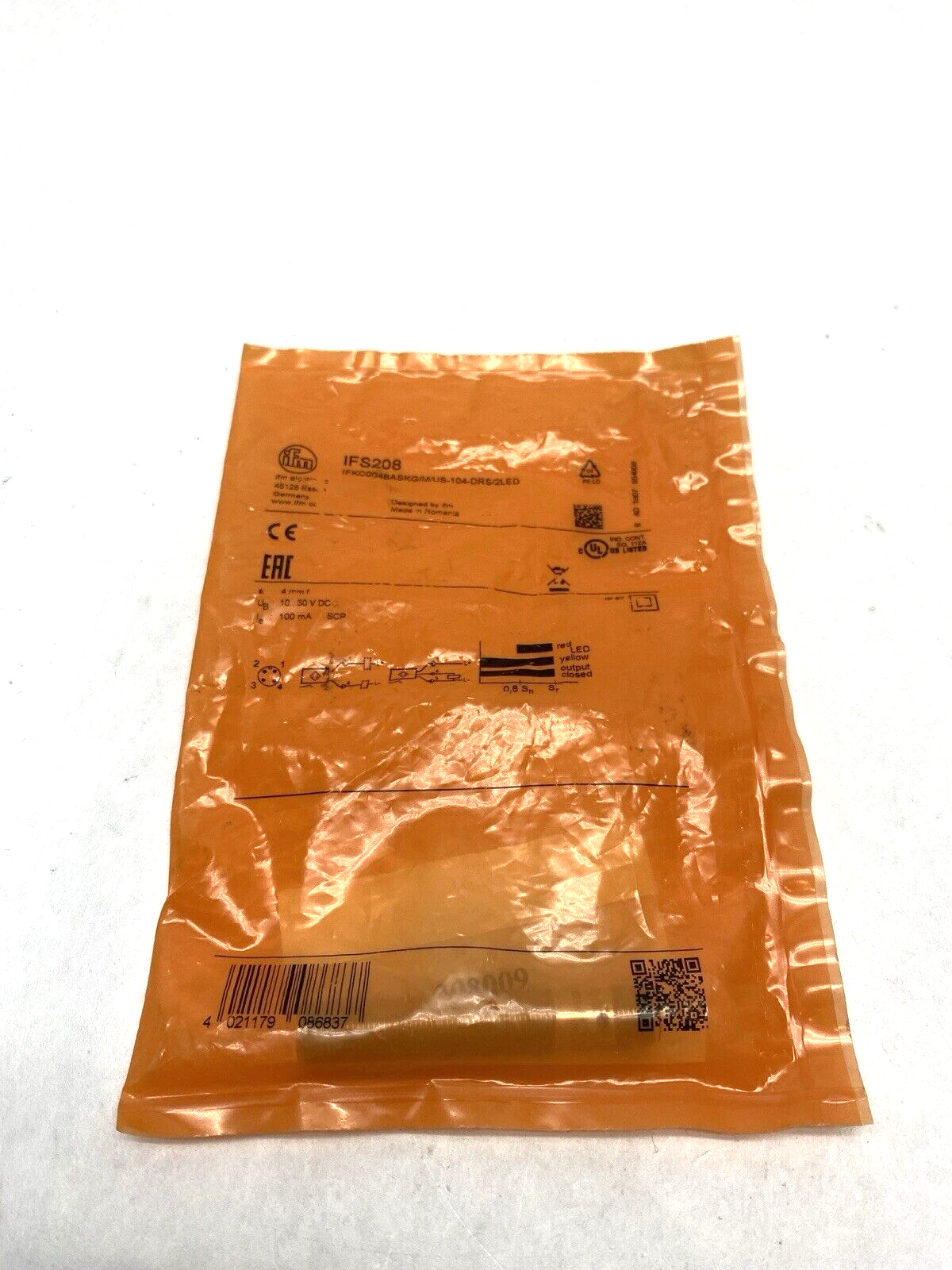 IFM IFS208 Inductive Sensor IFKC004BASKG/M/US-104-DRS/2LED - New - Maverick Industrial Sales