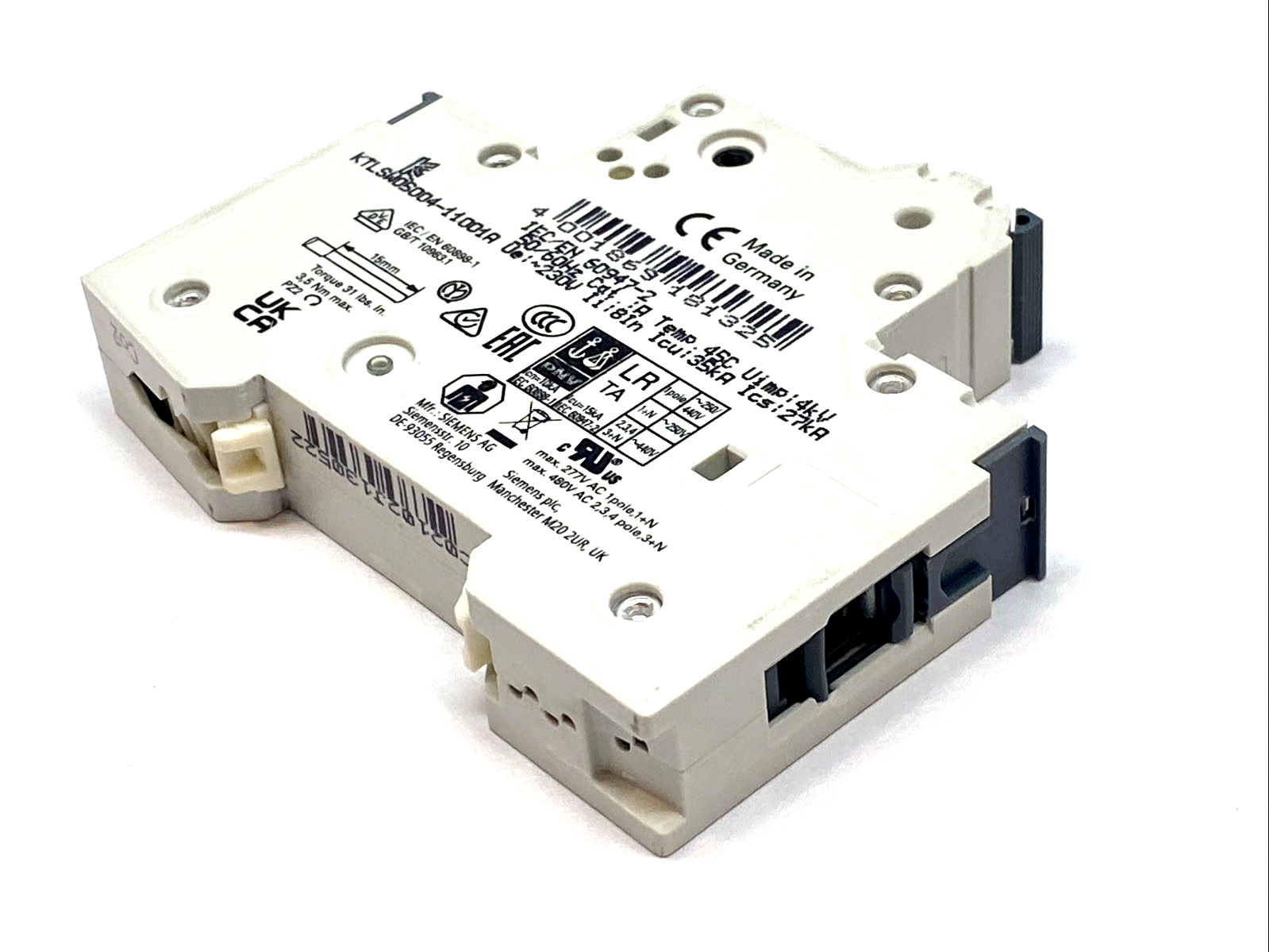 Siemens 5SY4104‑7 Miniature Circuit Breaker 1‑Pole - Maverick Industrial Sales