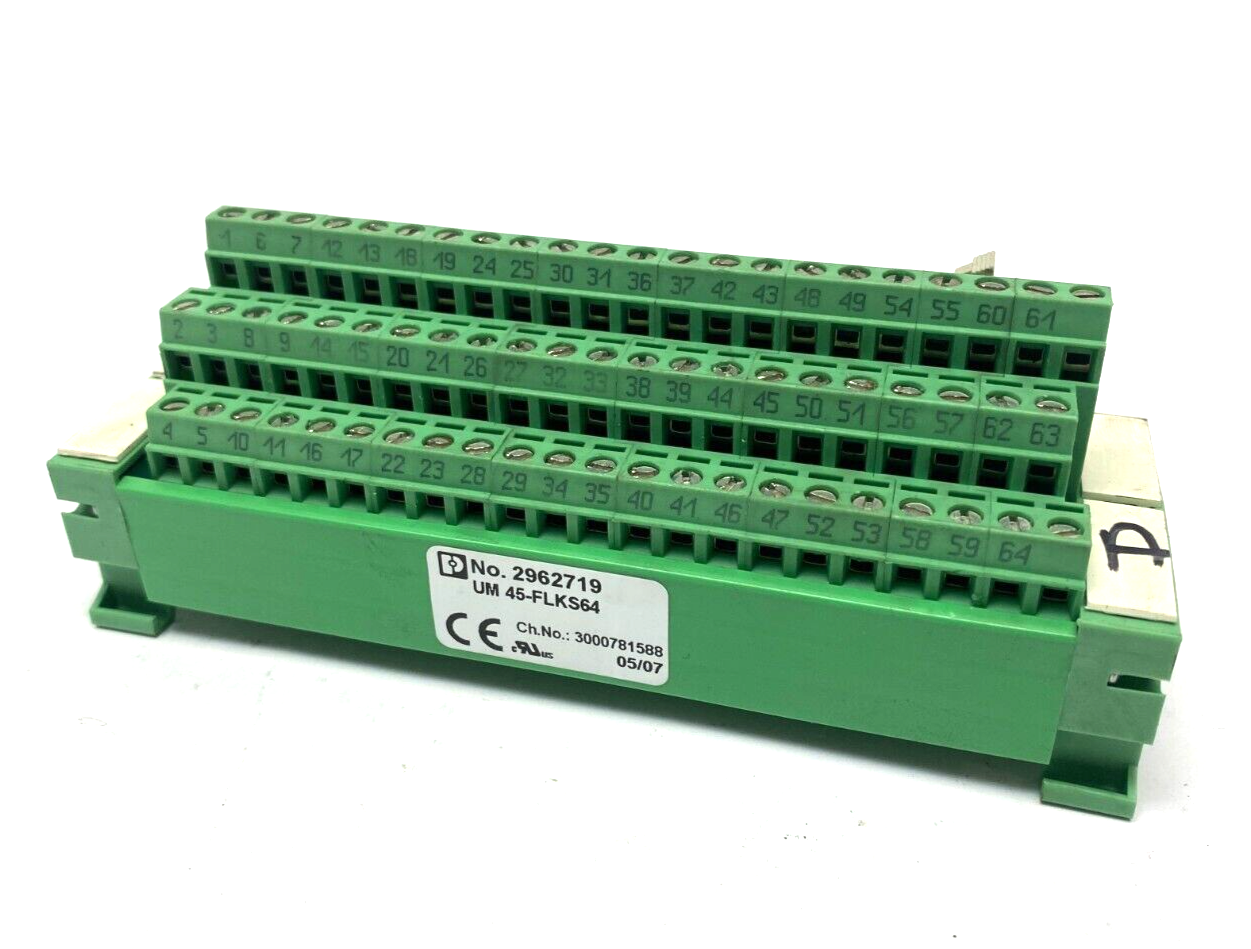 Phoenix Contact UM 45-FLKS64 Interface Module Breakout Board 64- Pin 2962719 - Used - Maverick Industrial Sales