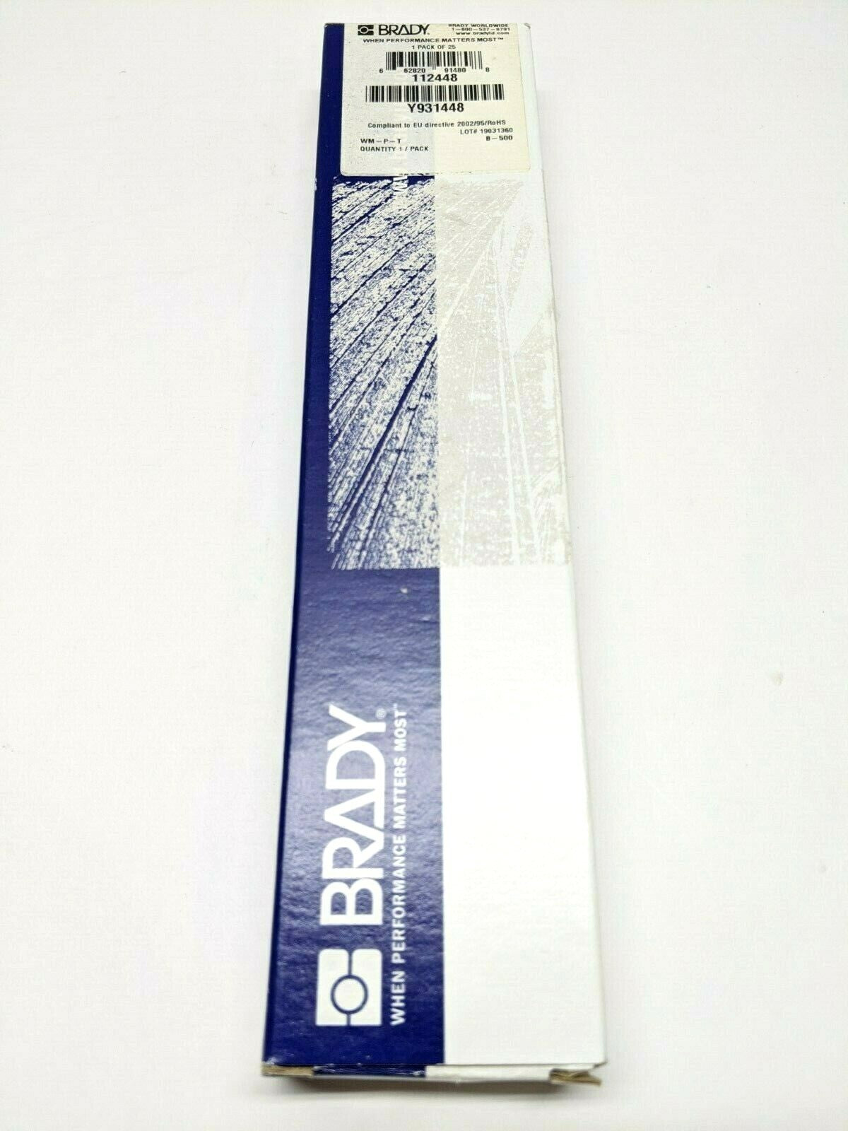 Brady WM-P-T-PK Vinyl Cloth Wire Marker 112448 LOT OF 25 Sheets - New – Open box - Maverick Industrial Sales