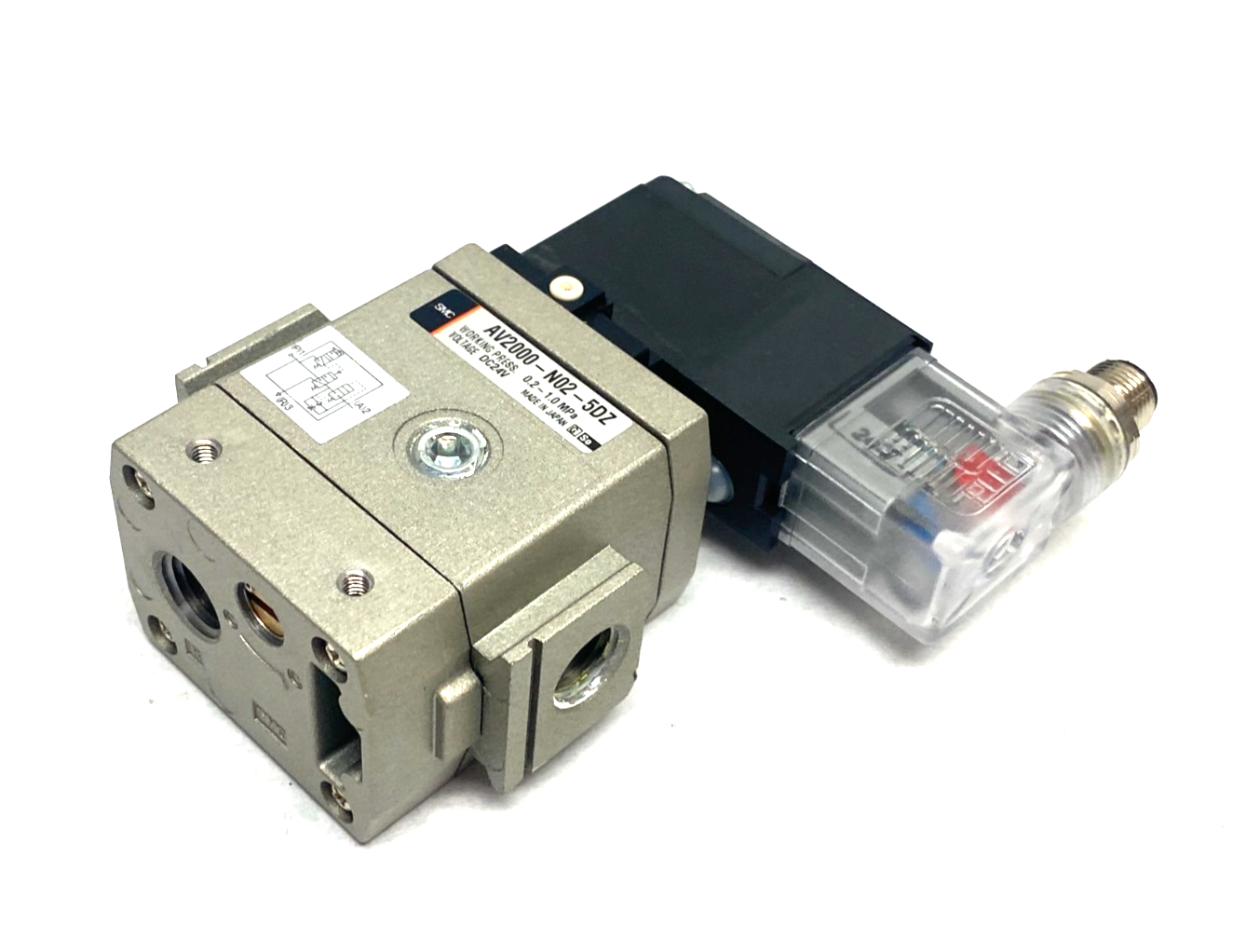 AV2000-N02-5DZ | SMC Soft Start-Up Valve, Body Ported, M12 4-Pin DIN Plug - Used - Maverick Industrial Sales