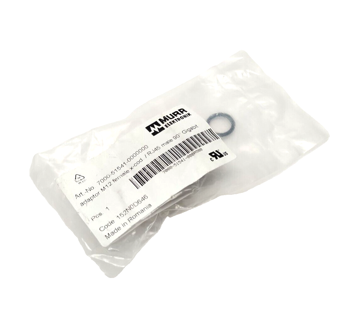 7000-51541-0000000 | Murr Elektronik Adaptor M12 8-Pin Female 0° X-cod. RJ45 90°- New - Maverick Industrial Sales