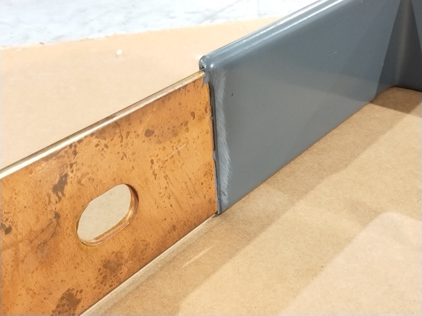 Powell 41418PBDF10591 90 Deg. Vertical Bus Bar 39"L x 51"H, 4" Wide x 1/4" Thick - New – Open box - Maverick Industrial Sales