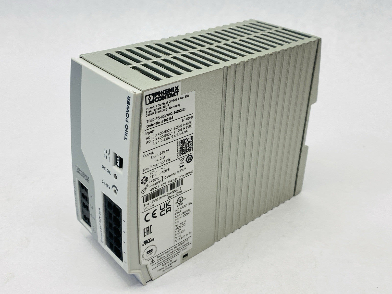 Phoenix Contact TRIO-PS-2G/3AC/24DC/20 Power Supply 20A 24VDC 2903155 - New – Open box - Maverick Industrial Sales