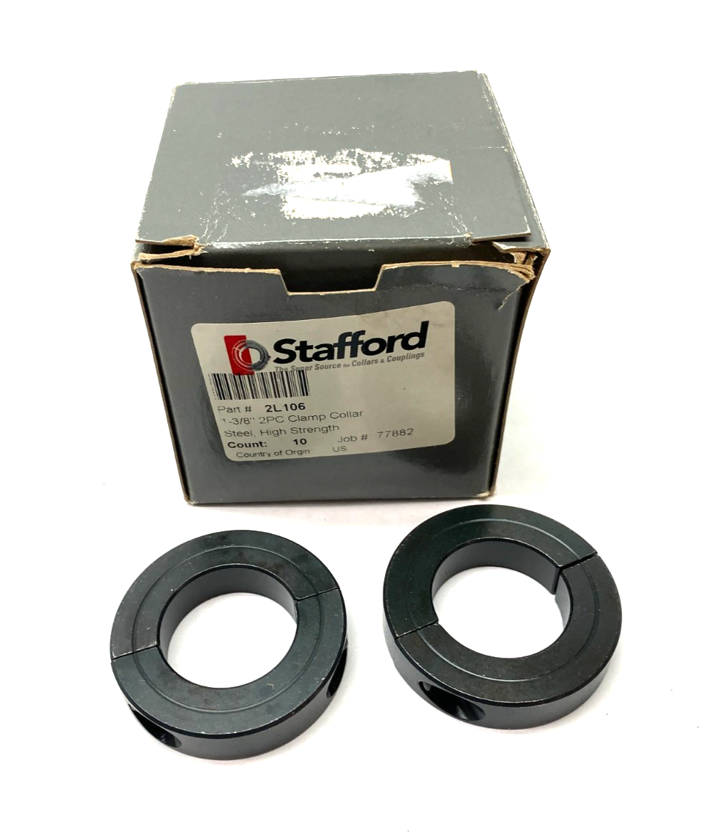 Stafford 2L106 2-Piece Clamping Collar 1-3/8" Steel, High Strength, BOX OF 2 - Maverick Industrial Sales