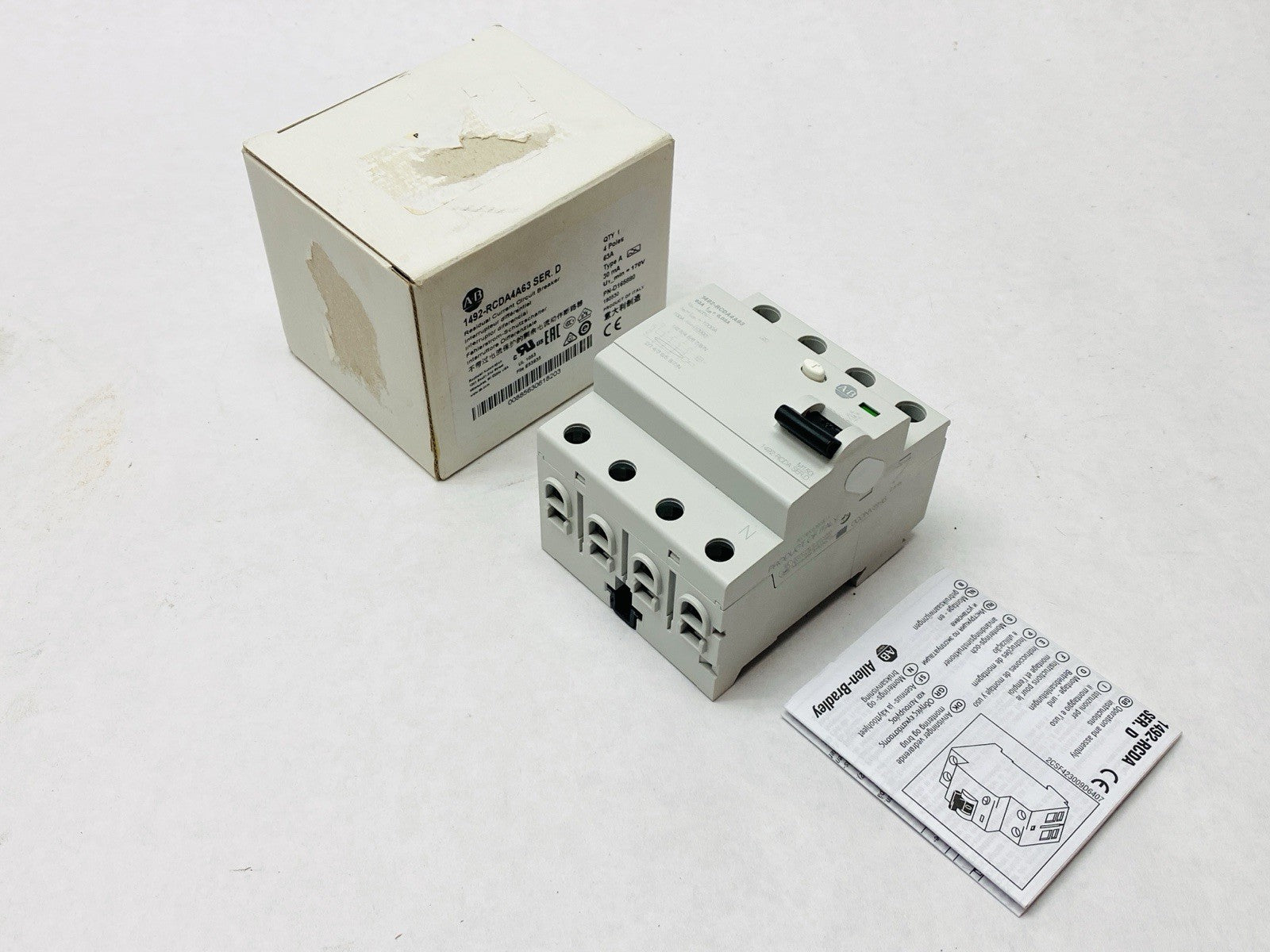 Allen Bradley 1492-RCDA4A63 Ser D Residual Current Circuit Breaker 63A 4-Pole - Maverick Industrial Sales