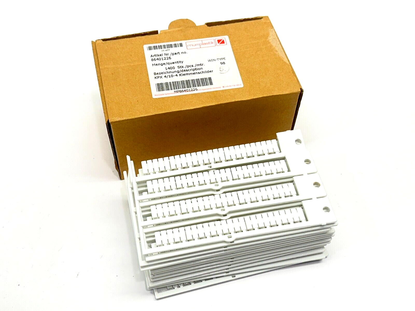 86401226 | Murrplastik Labeling Type KPX 4/10-4 WIN-Type 98 LOT OF 1300 - New – Open box - Maverick Industrial Sales
