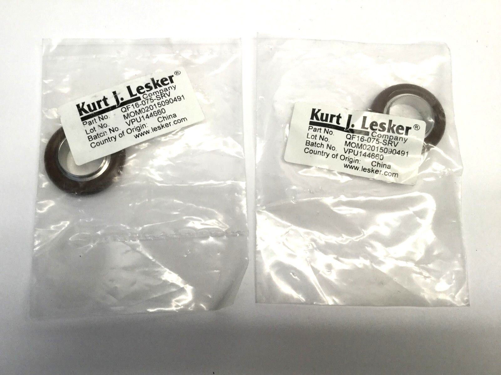 Kurt J. Lesker QF16-075-SRV Centering Rings LOT OF 2 - Maverick Industrial Sales
