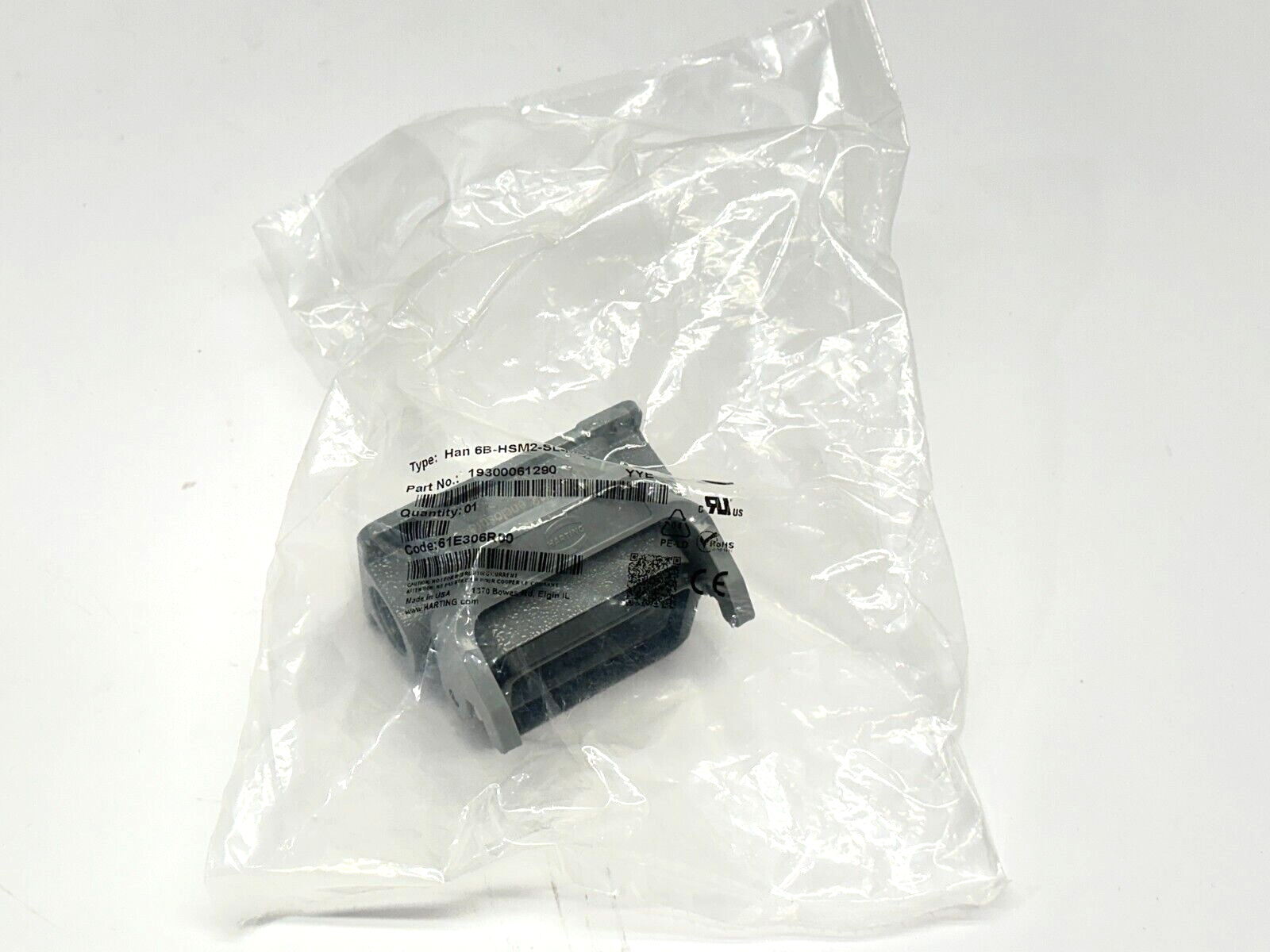 Harting 19300061290 Han B Base Surface LC 1 Lever 2x M20 Surface Mounted Housing - New - Maverick Industrial Sales