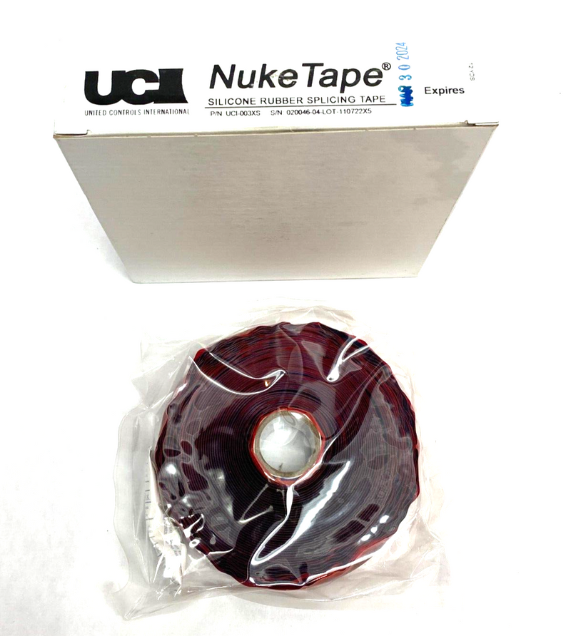 United Controls UCI-0033XS Nuke Tape Rubber Splicing Tape Blue Expires 3/30/24 - Maverick Industrial Sales