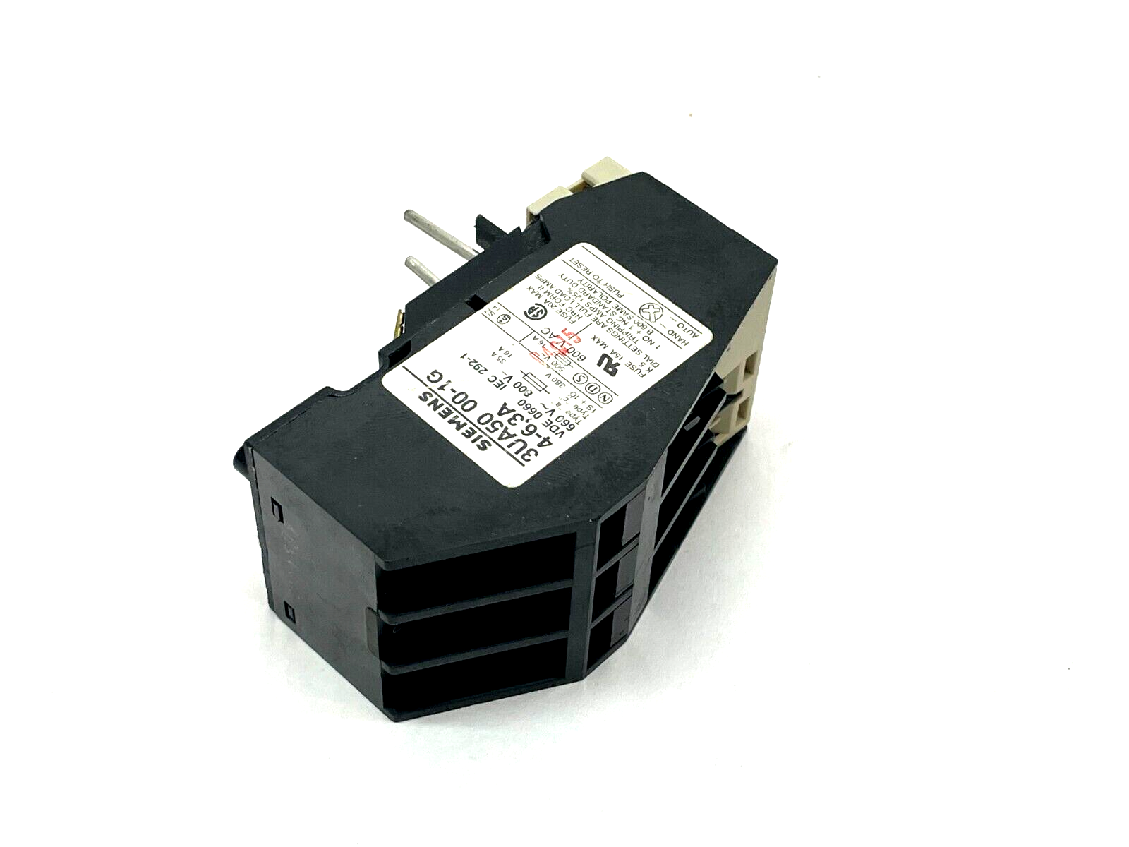 Siemens 3UA5000-1G 4-6,3A Overload Relay BROKEN MOUNTING LATCH - Maverick Industrial Sales