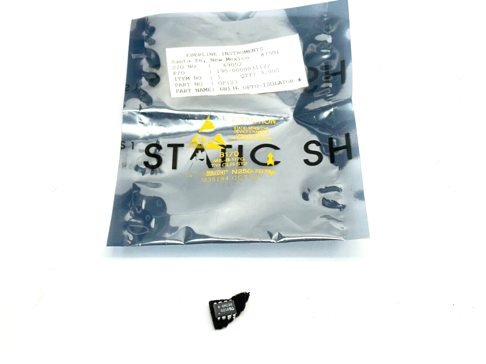 OPI-S3 | Eberline Optical Isolator Chip 6N136 - New - Maverick Industrial Sales