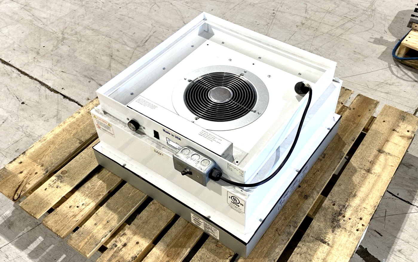 44435, 12100 | Clean Rooms international SAM 22 MS Filter Fan Unit 12100, Aerostar 44435 Filter- Used - Maverick Industrial Sales