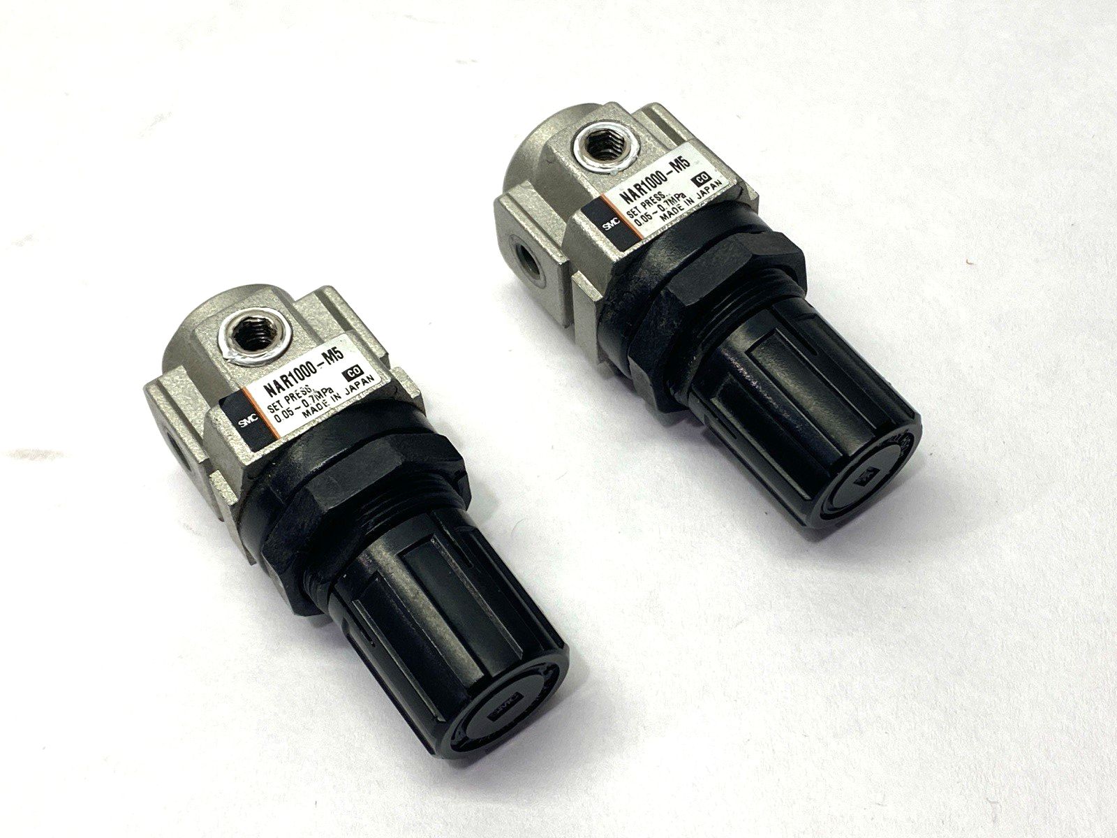 SMC NAR1000-M5 Miniature Pneumatic Pressure Regulator M5 Ports LOT OF 2 - Maverick Industrial Sales