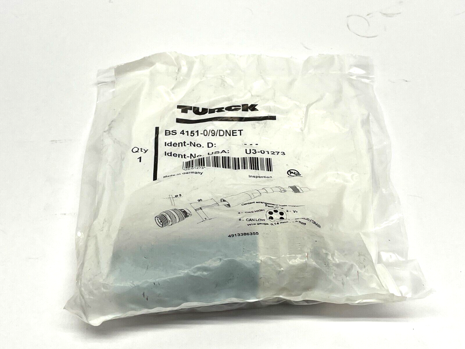 BS 4151-0/9/DNET | Turck Circular 7/8" Plug 5 Position Screw Terminal U3-01273 - New - Maverick Industrial Sales