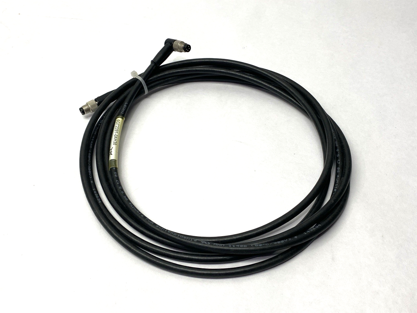 Siemens 6GT2391-0AH30 Double Ended Cordset M8 Straight to M8 Right Angle Male 3m - Maverick Industrial Sales