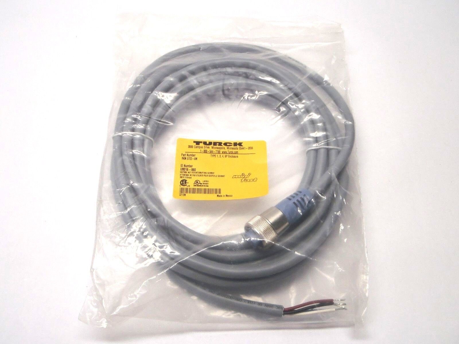 RKM 5722-6M | Turck Mini Fast Cordset U8016-060 - New - Maverick Industrial Sales