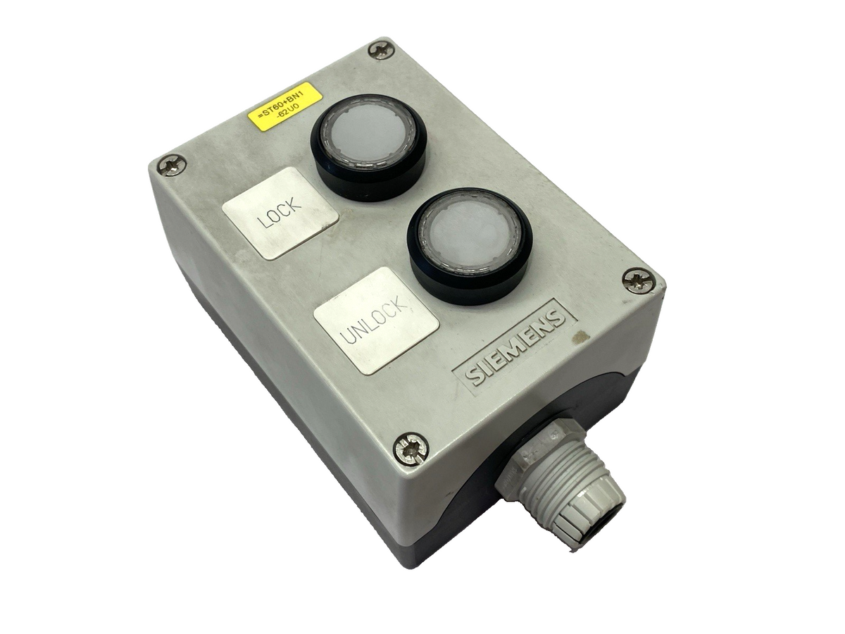 Siemens 3SU1802-0AA00-0AB1 Pushbutton Enclosure w/ 2x White Illuminated 22mm - Maverick Industrial Sales