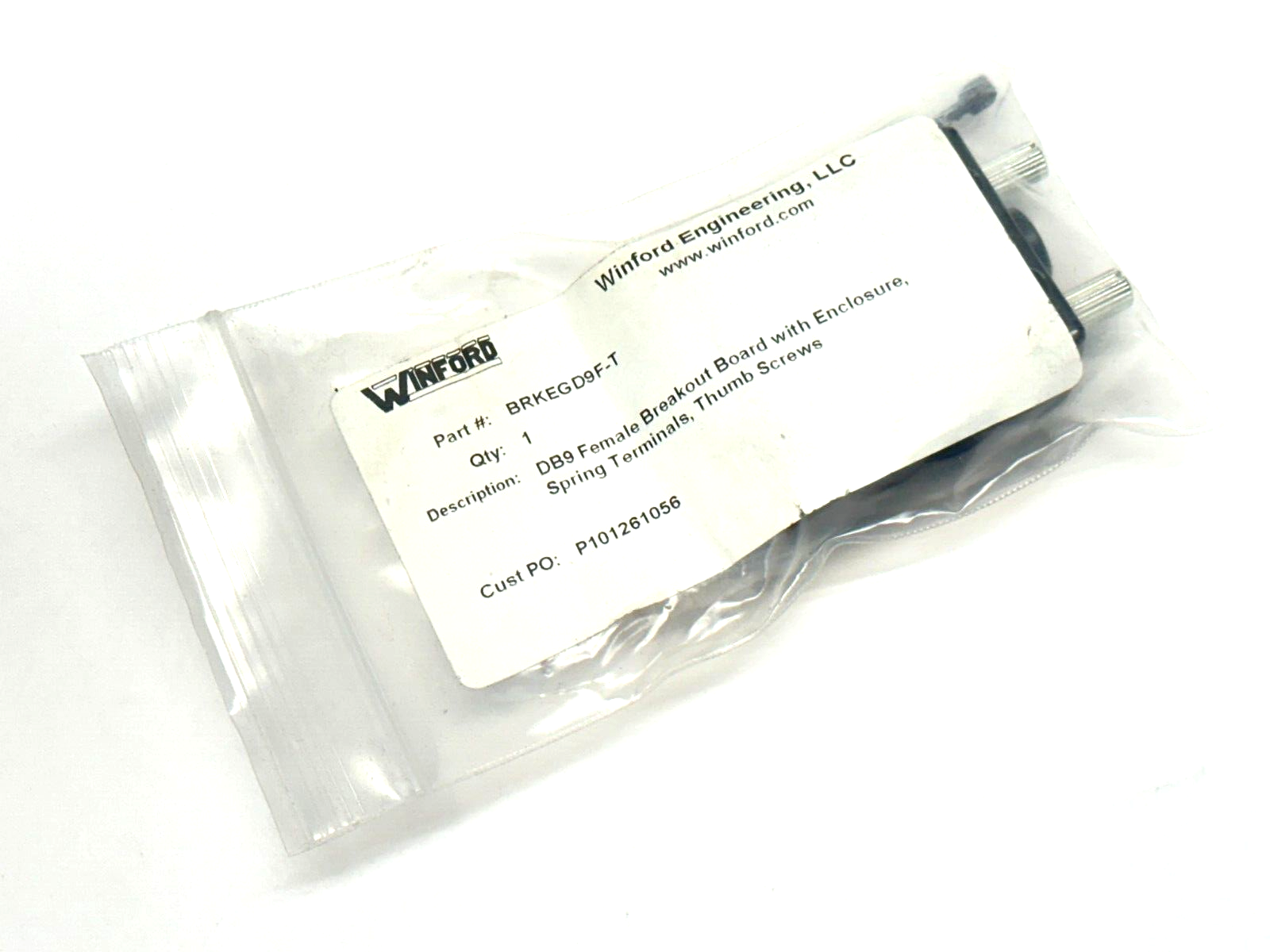 Winford BRKEGD9F-T DB9 Female Breakout Board Spring Terminals Thumb Screws - Maverick Industrial Sales