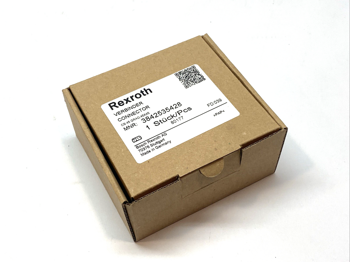 Rexroth 3842535428 Cast Aluminum 45 Degree Connector w/ Plastic Cover & Hardware - Maverick Industrial Sales