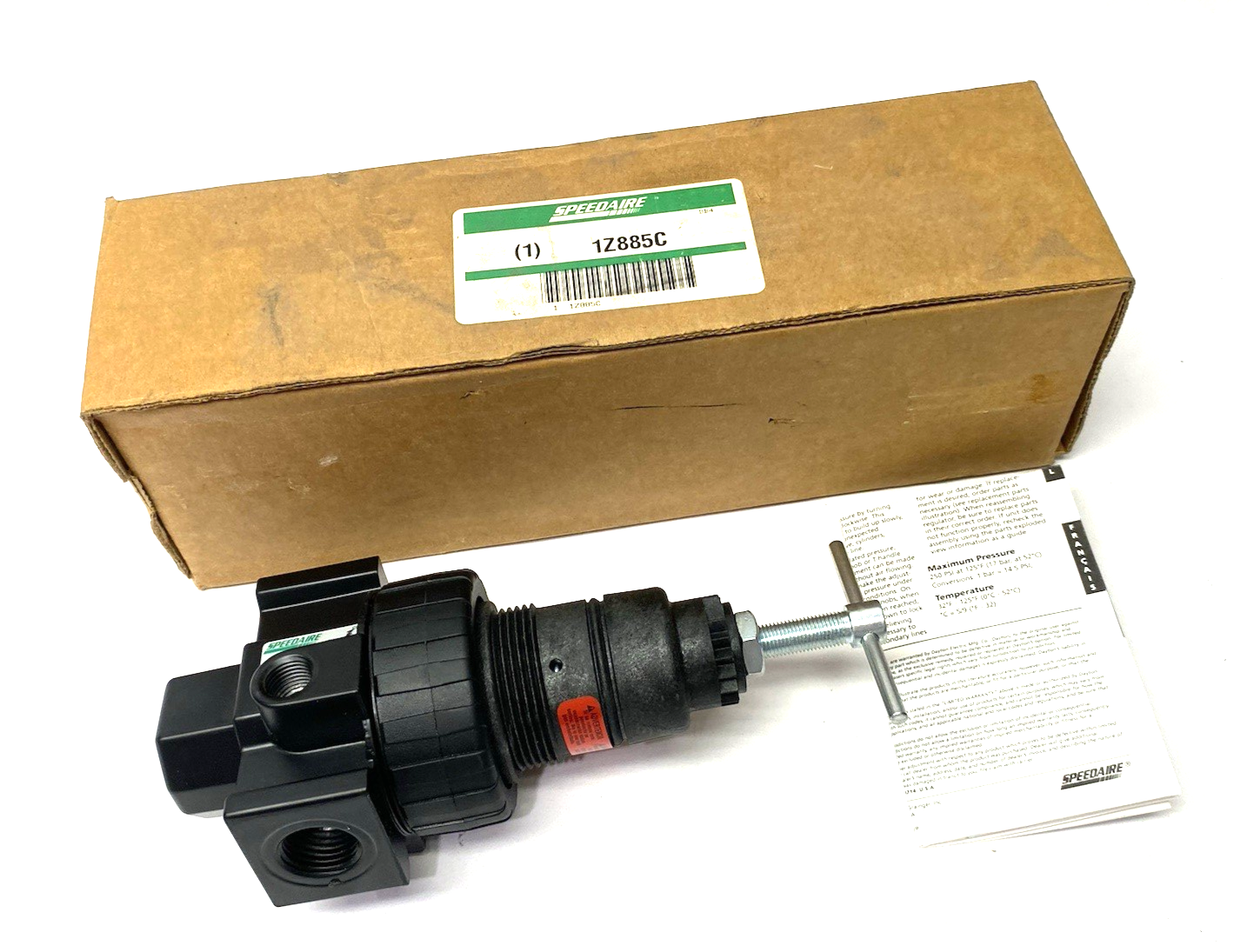 Speedaire 1Z885C Modular Pressure Regulator, Manual Adjustment Knob, 1/2" NPT - Maverick Industrial Sales