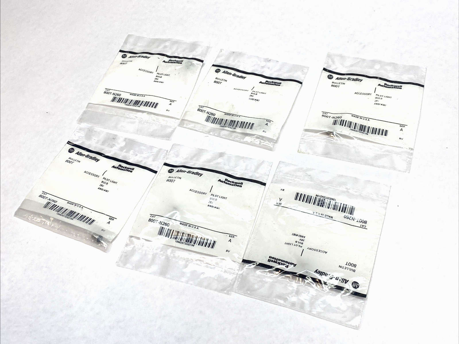 Allen-Bradley 800T-N260 Lamp 30mm Incandescent Push Button SER A LOT OF 6 - Maverick Industrial Sales