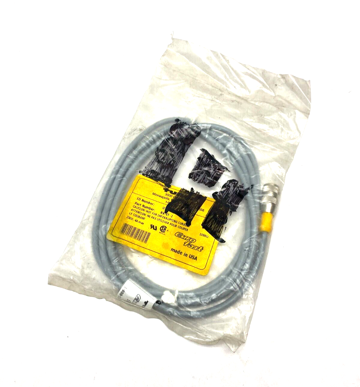 Turck RK 4T-2 Eurofast Single Ended Cordset M12 4-Pin to Pigtail U2151 - Maverick Industrial Sales