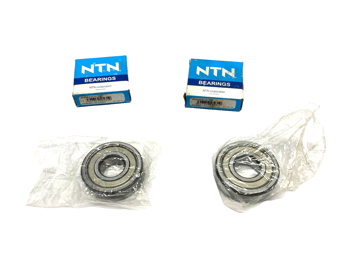 NTN 6304ZZC3 Radial Ball Bearing 20mm I.D. 52mm O.D. 15mm Wide LOT OF 2 - Maverick Industrial Sales